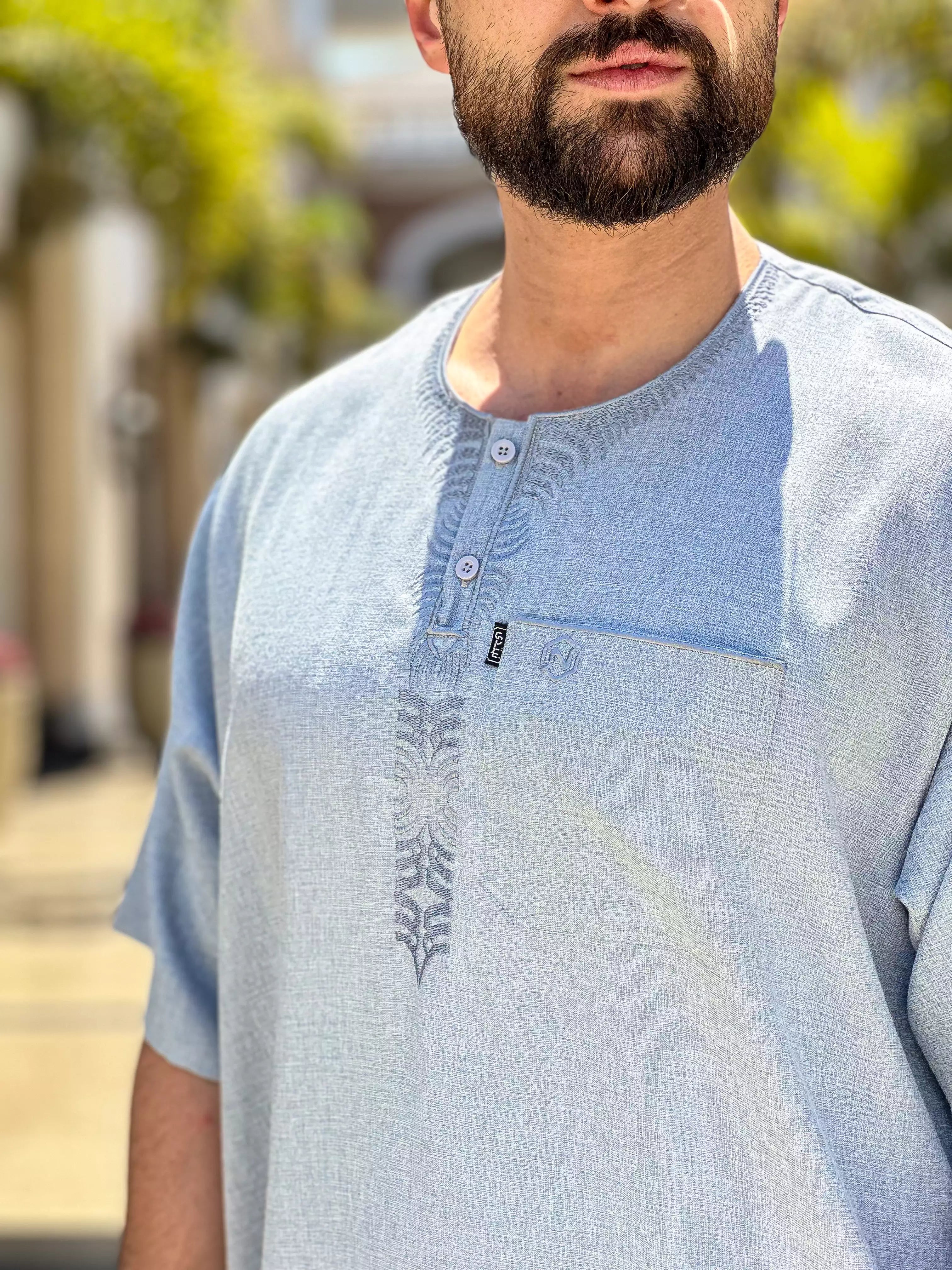 عبايه ريان نص كم كتان