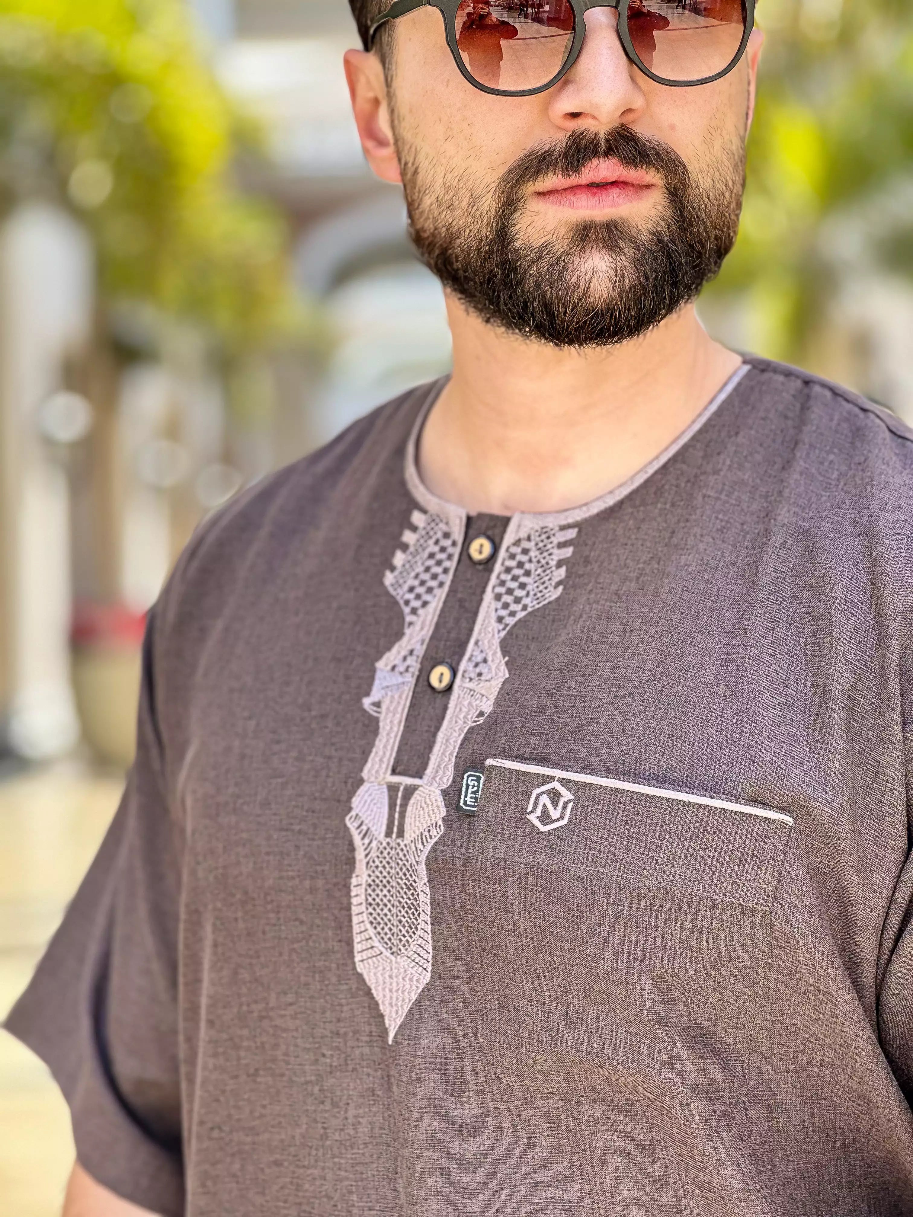 عبايه ريان نص كم كتان